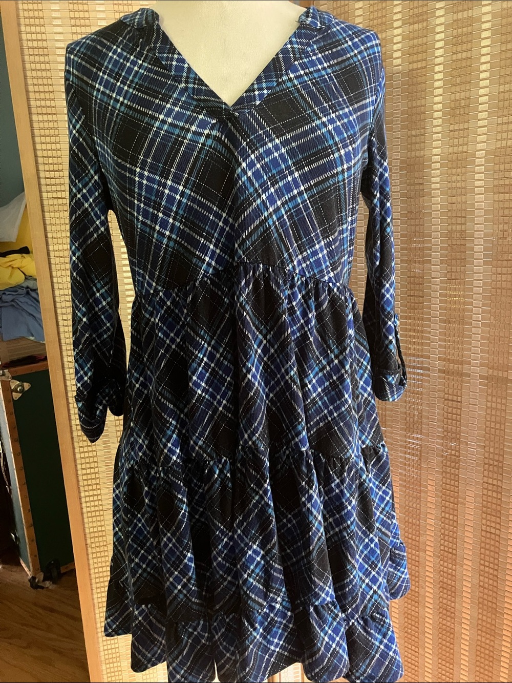 Flirtatious Plaid Flannel  Dress